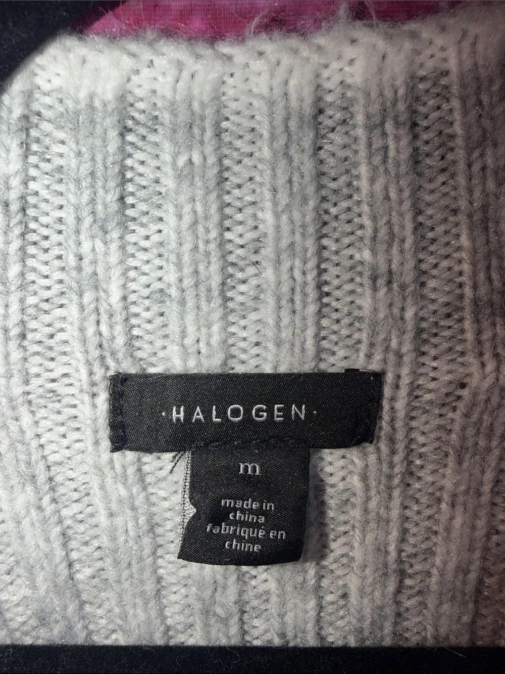 Halogen Women’s Medium Gray Rib Knit Sweater Crewneck Soft Casual Pullover